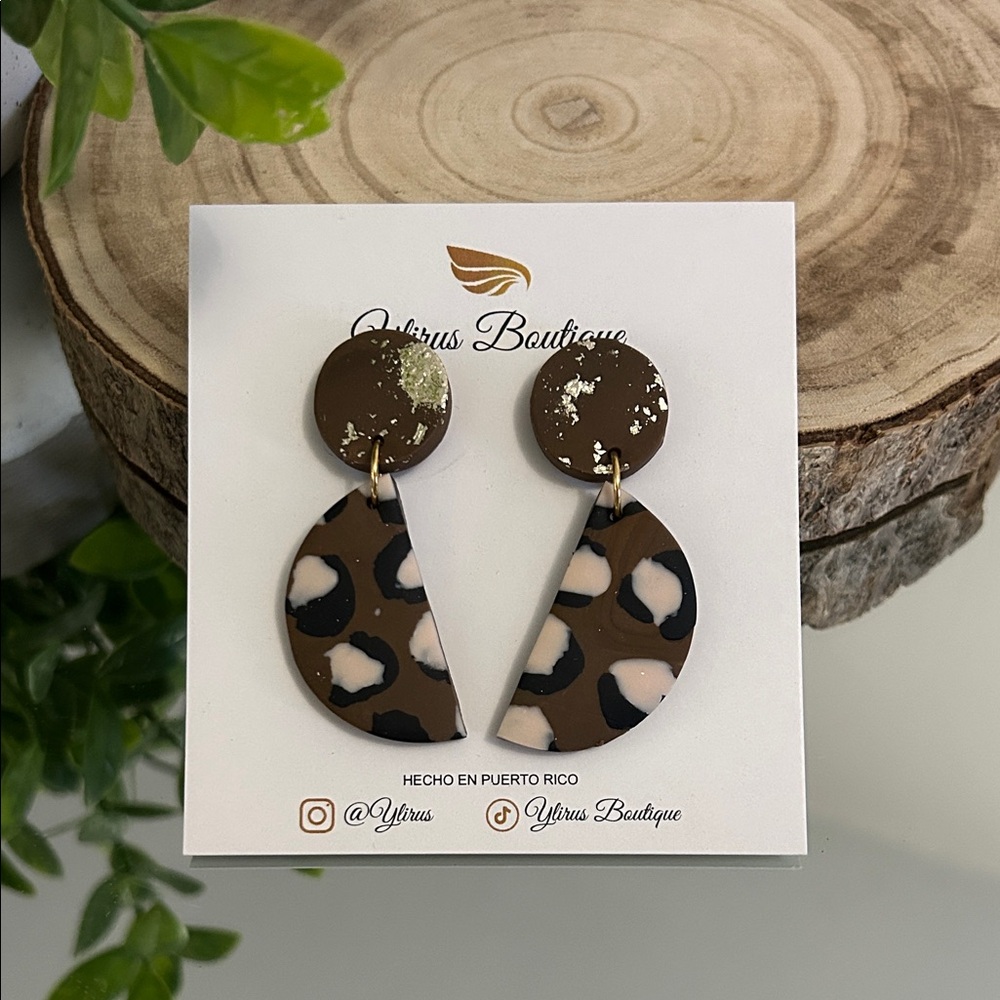 Brown and Black Earrings